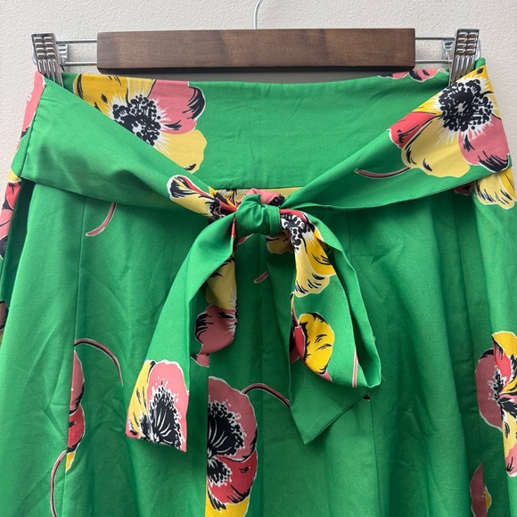 Floral Green A-Line Skirt - Picture 2 of 7